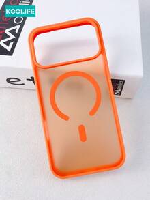 Koolife 1pc Magnetic Phone Case, PC+TPU Material, 2.0mm Thickness, Matte Surface, Skin-Friendly Design, Raised Lens Protection, Anti-Slip Anti-Drop, Compatible With IPhone 17/17 Pro/17 Pro Max - Orange - View 1