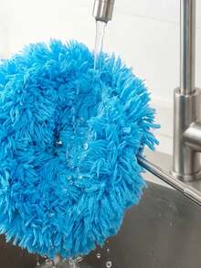 2pcs Ceiling Fan Dusting Brush - Extendable Up To 12ft, Long Handle Design, Dust-Proof, Reusable, Machine Washable, Easy Cleaning, Professional High-Altitude Dusting Tool, Home Use, High-Altitude Ceiling Fan Cleaning Supplies, Practical Home Products - Blue - View 7