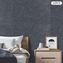 12Pcs High-Density Soundproof Panels, Sound-Insulating Panels, Sound Absorbing - Dark Grey - View 9