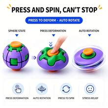 1pc (Random Color) 3D Press & Rotate Stress Relief Gyro Ball, Multi-Color Gear Fidget Toy, Sensory Anxiety Relief Toy For Office Adults Focus Improvement, Pocket-Sized Pressure Release Desktop Toy Gift, 360° Rotating Press Gear Gyro Toy, Quiet Sensory Stress Relief Toy For Office Focus And Tension Habit Relief, Multi-Color Options Interactive Rotating Gyro Ball - Multicolor - View 1