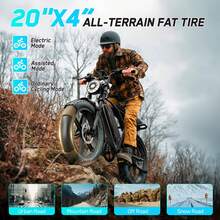TST Electric Bike For Adults 749W Peak 20" Fat Tire All-Terrain E-Bike 60 Miles Electric Dirt Bike - 48V 15AH Battery - 黑色 - 查看 6