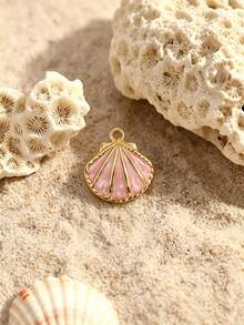 5pcs Stainless Steel Small Shell Pendant Suitable For Vacation Wear - Multi-color - View 3