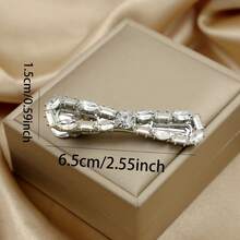 1pc Rhinestone Bow Hair Clip, New Pearl Edge Alligator Hair Clip, Simple Bangs Clip, Hair Accessory - White - View 5