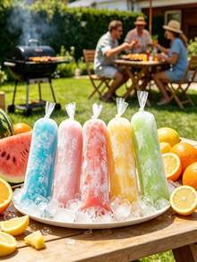 10/50/100pcs Transparent Ice Bags, For Crushed Ice And Ice Cream Storage, DIY Popsicle Bags, Home Kitchen Party Gifts - Multicolor - View 1