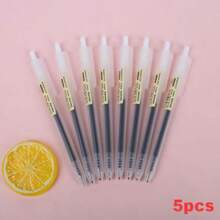 1/5/10pcs Gel Pen Set, Christmas Minimalist Retractable Gel Pens, 0.5mm Business Office Pens - Black - View 8