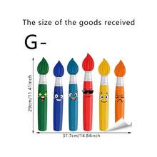 Dopamine Rainbow Cartoon Funny Smiling Face Crayon Drawing Window Sticker, Double-Sided PVC Static Adhesion Glass Decal, Suitable For Back To School Season Classroom, Kindergarten, Bedroom, Study Room And Home Decor - Multicolor - View 14