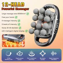 Multifunctional Massage Gun, Muscle Massage Gun, Featuring 9 Massage Modes And 9 Adjustable Speed Settings. Suitable For Use In The Gym, The Office Or At Home. A Practical Gift For Parents, Partners And Friends. Fitness Accessory - Grey - View 12