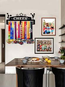 1pc Medal Display Rack For Cheerleaders, Gold/Silver/Bronze Medals, Metal Wall Decor Storage Shelf, Suitable For Sports Awards, Weather-Resistant Display And Collection, Perfect Gift For Sports Fans And Champions, Indoor And Outdoor Use - Black - View 8
