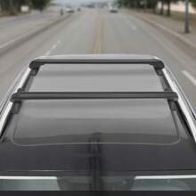 New Black Aluminum Car Roof Rack With Lock 1m Bar 75kg Load Capacity - Black - View 8