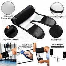 ARUNOW Arm Trimmers For Women, Sauna Sweat Arm Trainer, Neoprene Arm Braces For Women, Flexible Arm Compression Sleeves For Gym Cycling Running Training, Comfort Fit Arm Guards With Adjustable Strap - Black - View 4