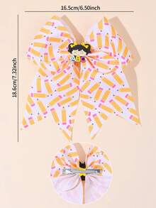 1pc Back To School Pencil Hair Bows,Yellow Apple Letter Scissors Bow Hair Clips,Litter Kids Alligator Clip,Cute Hair Accessories For Kids Gift Daily - Multicolor - View 5