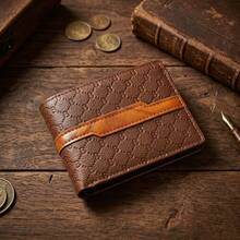 Billetera corta de piel auténtica para hombre, plegable con múltiples ranuras para tarjetas, ideal para regalo y uso diario - NS19 - Ver 7