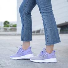 Running Shoes Women Sneakers - Comfortable Memory Foam Lightweight Walking Tennis Workout Athletic Shoes - 10.5 + Light Purple-breathable - View 7