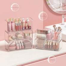 Bathroom Drawer Organizer Stackable Storage Drawers Clear  Storage Bins Medicine Cabinet Organizer Makeup Organizers W Removable Divider Home Worksp Office Desktop Vanity Gift Idea Pack - Clear - View 5