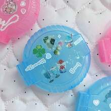 Kotak Penyimpanan Plastik Bulat Berkilau, Kotak Organizer Earphone Portabel, Kotak Stiker Dekorasi DIY, Wadah Mini Kecil untuk Koin, Perhiasan, Headset, Alat Tulis, dan Kerajinan Tangan - A - View 7
