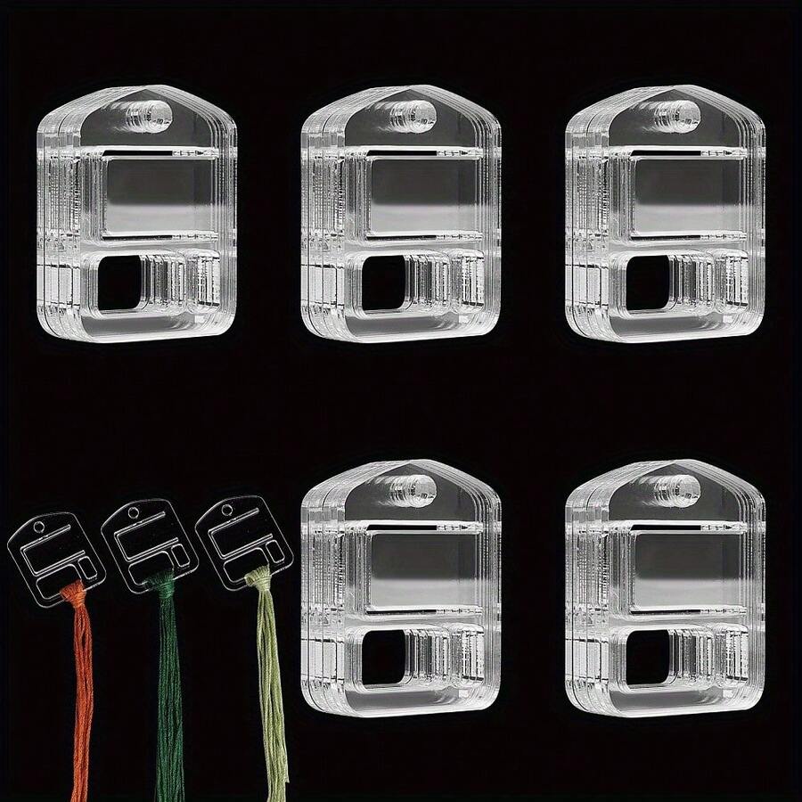 Transparent Acrylic Embroidery Thread Spool - Compact Storage Box, Can Neatly Arrange Sewing And Craft Supplies - Suitable For Cross Stitch, Cross Stitch Thread Spool, Hand Sewing Thread Storage - Set - View 1