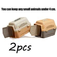 2pcs Random Color Mini Pet Cage, Portable Handheld Pet Carrier Box, Transparent Breathable Habitat Storage Box, Compact Lightweight Handheld Design, Transparent Visible Body, Ventilation Hole Design, Suitable For Pets Under 1.57 Inches, Capture And Temporary Storage - 2 Random Colors - View 8