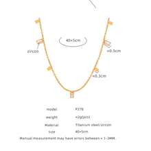 1pc Japanese & Korean Style Water Drop Square Lightweight Luxury Niche Design Versatile Stainless Steel Personalized Collarbone Necklace - Gold - View 5