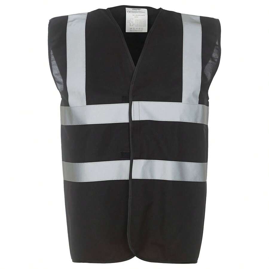 Yoko Unisex Adult Hi-Vis Waistcoat - Black - View 1