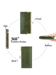 FOREVER MIYIN Women RFID Long Wallet, Ladies Vintage Clutch Coin Purse With Zipper And Kiss Lock, Multi Card Slots ID Window, Large Capacity Phone Wallet - Multicolor - View 6