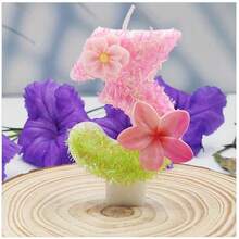1件雙花數字0-9蠟燭，創意手工蛋糕裝飾生日蠟燭，DIY蛋花蠟燭，適用派對蛋糕裝飾 - 查看 16