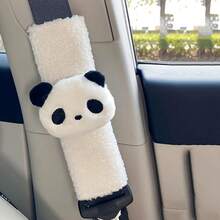 Bantalan Bahu Sabuk Pengaman Mobil Berbahan Panda - Aksesori Keselamatan yang Nyaman, Cocok untuk Semua Mobil, Dekorasi Interior Mobil - A - View 7