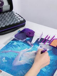 DIY Purple/Blue Diamond Painting Tool, A Multi-Function Portable Tool Storage Bag, Suitable For Mosaic Art, And A Great Gift For Diamond Painting Enthusiasts. - A - View 4