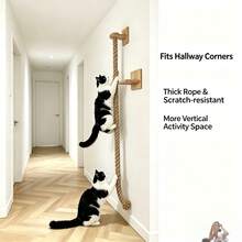 1pc Solid Wood Sisal Wall-Mounted Cat Climbing Rope, Durable Thickened Cat Tree Scratching Post Cup-Shaped Hammock, Sisal Material, Home Pet Supplies, Wall-Mounted Cat Scratching Rope Cat Tree Scratching Post, Cat Tree, Free Cat Gift, Cat Scratching Board, Cat House, Cat Supplies, Cat Climbing Frame, Cat Toy - Multicolor - View 6