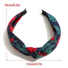 2pcs Vintage Hong Kong Style Rose Twist Headband French Floral Wide Non-Slip Hair Hoop Versatile Face Washing Hair Accessory - Multicolor - View 2