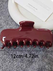 3pcs/1pc Women's 12cm/4.72in Red Brown White Polka Dot Glossy Lightweight Plastic Hair Clips Fashion Versatile Premium Elegant Minimalist Solid Color Hair Claws Hair Accessories Suitable For Thick Coarse Hair Daily Outing Casual Party Commute Vacation Hair Tie Ponytail Hair Bun Washing Face Bathing Makeup Outfit Matching Hair Accessories Headwear - Multicolor - View 2