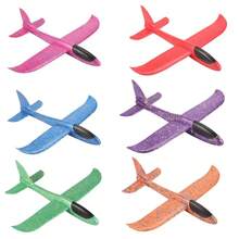 Avión Eléctrico de Control Remoto para Niños, 50CM, Material de Espuma EPP, Avión de Lanzamiento Manual Inercial, Juguete Duradero para Exteriores, Regalo de Cumpleaños para Niños, Modelo de Avión a Gran Escala - Azul - Ver 4