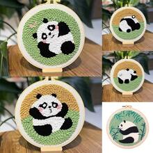 1pc Panda Punch Needle Embroidery Kit, Suitable For Adult Beginners, Includes Punch Needle, Fabric, Embroidery Hoop, Yarn And Sewing Needle, Home Decor Handmade DIY Kit, Perfect For Holiday Gifts - Multiple Styles - View 10