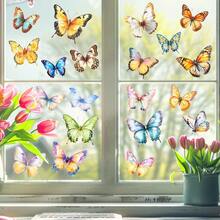 Colorful Watercolor Butterfly Wall Decals, Removable Self-Adhesive Butterfly Stickers For Bedroom, Living Room, Windows, Home Decor - Multicolor - View 3