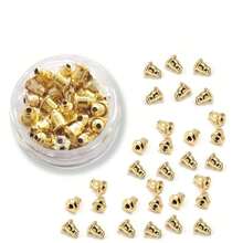 1 Box Padded Earring Backs, Secure Replacement Stoppers For Fish Hook Dangle & Heavy Earrings, DIY Jewelry Making Accessories - Yellow Gold - View 2