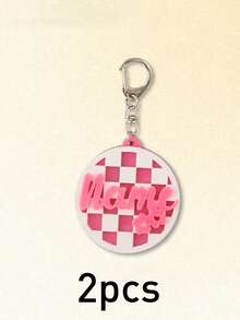 Custom Checkerboard Name Keychain,Checkered Backpack Tag,3d Name Keychain,Personalized Bag Charm,Cute Keychain Accessories,Customized,Customizable - Style a - View 17