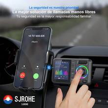 SJROHE Transmisor FM Bluetooth USB 3.0 Carga Rápida Adaptador con Pantalla LED RGB Bluetooth 5.0 FM receptores bluetooth para Auto Audio HD Llamadas por Bluetooth Transmisor Bluetooth FM Color negro - A - Ver 4