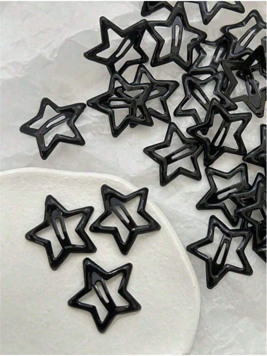 10/20/50pcs Women's Halloween Y2K Star Metal Hair Clips, Daily Use Claw Clips Hair Pins, School Supplies, Women's Hair Accessories, Hair Clips - Regular Model - View 1