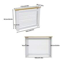 UNHO Modern White Radiator Cover MDF Cabinet Heater Enclosure With Wood Top 35.6" H - White - View 9