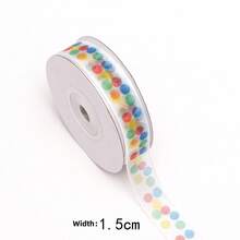 Birthday Ribbon Tulle Tape Round Polka Dot Rainbow Happy Birthday Children Cake Packaging Gift Box Ribbon (Length: 25 Yards, Width: 1.5 Cm) - Ribbon - View 4