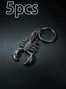 Vintage Punk Metal Scorpion Keychain, Engraved Motorcycle Style Bag Charm, Fashionable Jewelry Gift For Men (Suitable For Halloween, Christmas) - Multicolor - View 6