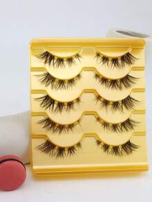 5 Pairs Fox Eye Invisible Stem Eyelash Extensions, Fox-Style Fluffy Curly Faux Eyelashes, Handmade Exquisite Design, Better Fit For Eyes, Trimmable And Reusable - 查看 6
