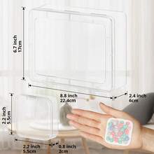 31pcs Bead Storage Box Set, 1 Large Box + 30 Small Transparent Plastic Compartment Storage Boxes With Hinged Lids, Rectangular Mini Compartment Boxes, Suitable For DIY Jewelry Making, Bracelet Beads, Nail Art Accessories, Small Parts Sorting, Valentine's Day Gift For Women - Multicolor - View 5