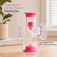 3pcs Set (2pcs Timer + 1pc Bag), Toothbrush , Kitchen 2-Minute Visual Toothbrush Timer, Clock Timer 2-Minute, Plastic Mini Timer, Rotatable Timer, Suitable For Brushing Teeth, Cooking, Games, Classroom, Toilet Training, Gift - Ornaments - View 6