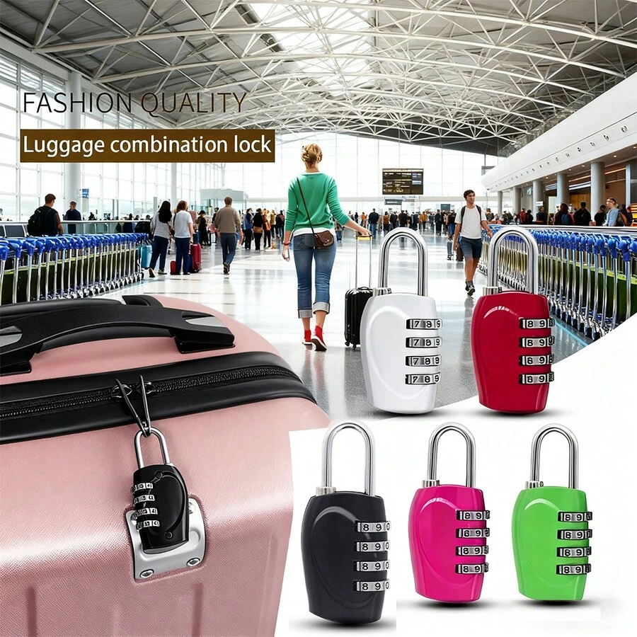 Popular 4-Digit Password Padlock 6-Color Gym Locker Anti-Theft Combination Lock Luggage Travel Safety Lock Zinc Alloy Hardware - A - View 1