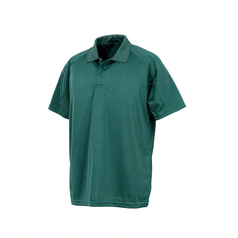 Spiro Unisex Adults Impact Performance Aircool Polo Shirt - Bottle Green - View 1
