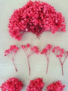 15/50/100/150/300pcs Mini Baby's Breath And Other Artificial Flowers - For Arts And Crafts, Hair Accessories, Wedding Wreaths, Table Flowers, Home Decor, Etc. - Red - View 1