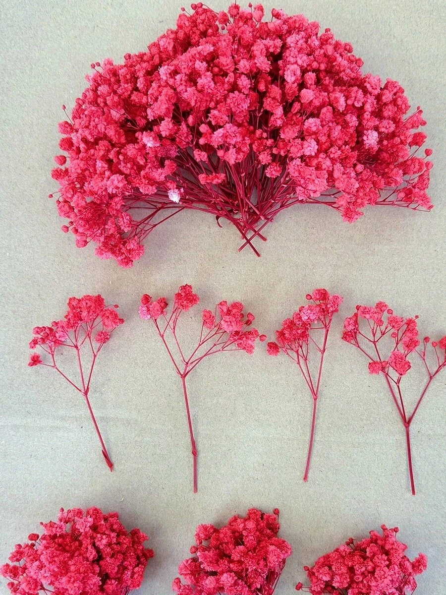 15/50/100/150/300pcs Mini Baby's Breath And Other Artificial Flowers - For Arts And Crafts, Hair Accessories, Wedding Wreaths, Table Flowers, Home Decor, Etc. - Red - View 1