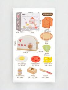 Set Mainan Pemanggang Roti & Sandwich Kayu, Termasuk Pemanggang Roti Pop-Up, Mentega yang Dapat Diiris, Aksesoris Dapur, Mainan Bermain Peran untuk Anak Usia 3, 4, 5, 6 Tahun - MultiWarna - View 12
