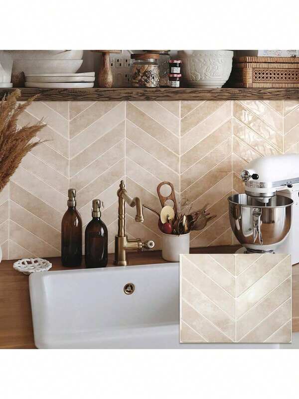 Self-Adhesive Wall Tiles 5/10/30pcs, Self-Adhesive Splash Back Tiles, Suitable For Kitchen Bathroom, Waterproof Oil-Proof, Customizable, Kitchen Decoration