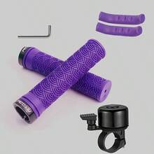 MOTSUV 3pcs Bicycle Accessories Set, Non-Slip Rubber Lock-On Grips, Comfortable Shock-Absorbing Handlebar Covers For Mountain Bike, With End Caps, Bell And Tools - Multicolor - View 7